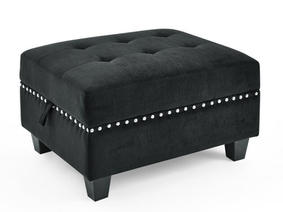 U shape Modular Sectional Sofa,DIY Combination,includes Seven Single Chair,Four Corner and One Ottoman,Black Velvet.