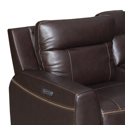 Customizable Dual-Power Leather Sectional - Top-Grain Leather, Power Headrest, Power Footrest - Transitional Styling, Perfect Fit