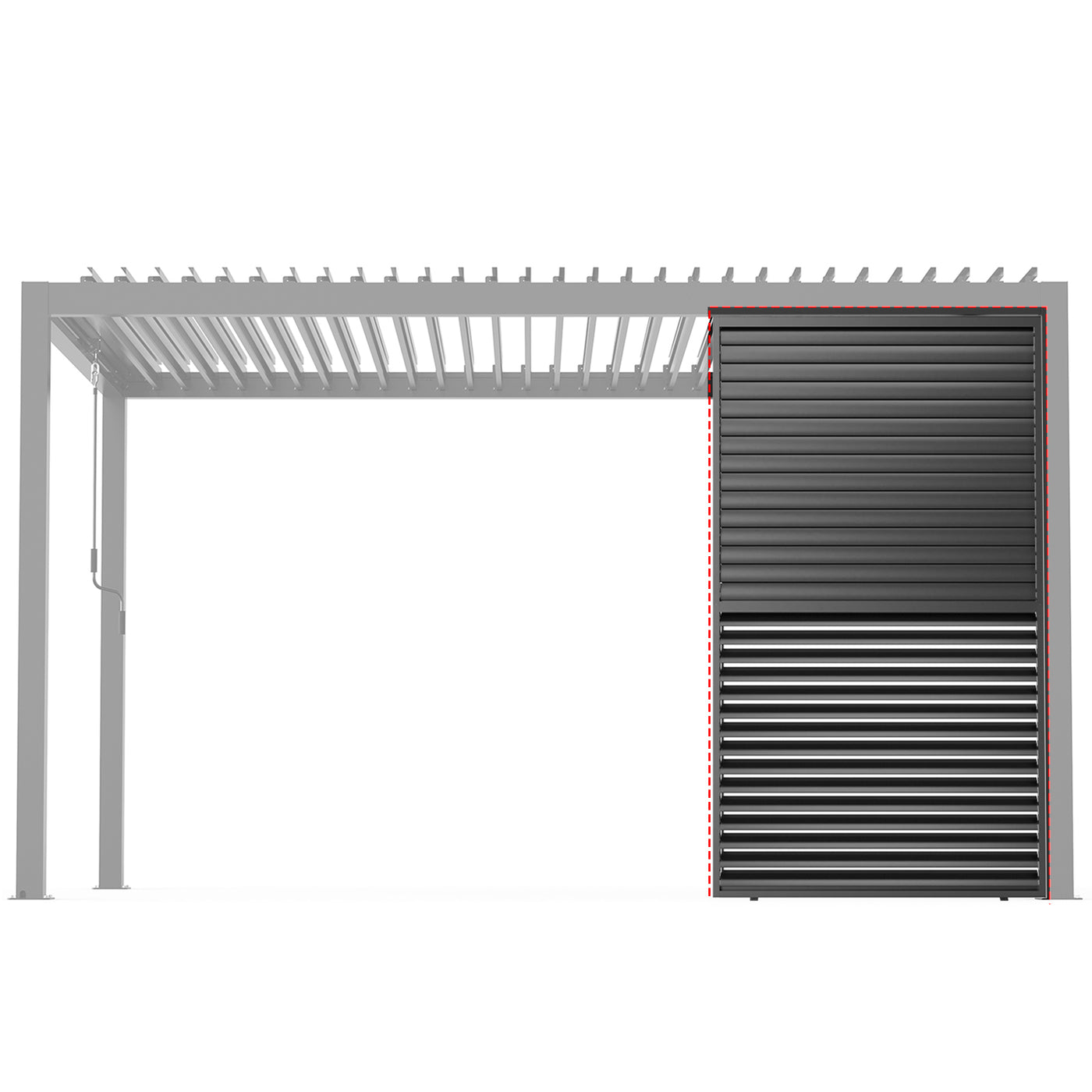 8610C Louver Pergola 10x13FT Aluminum Frame & Louvers with 2 Louvered Aluminium Sides