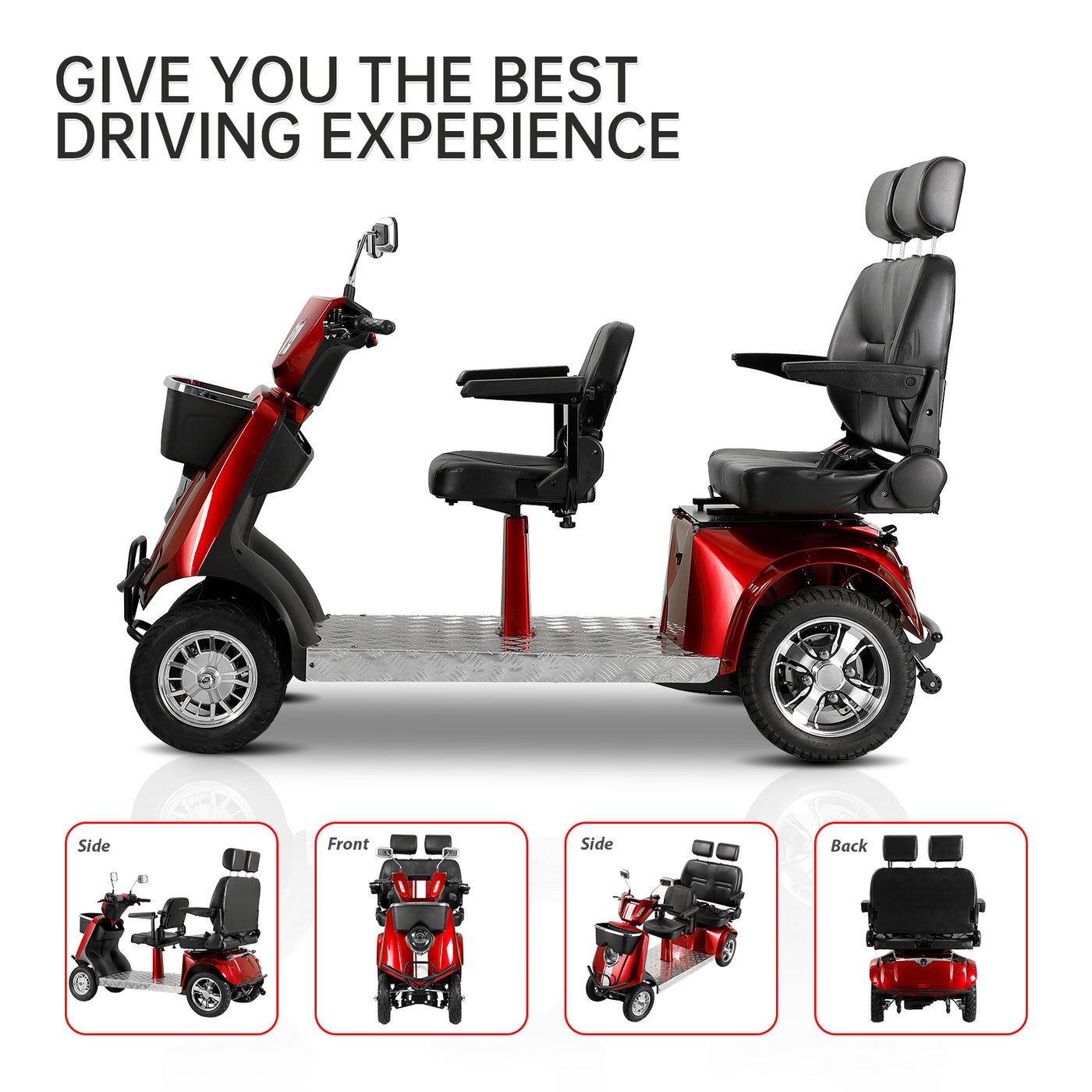 Electric Mobility Recreational Travel Scooter for Adults,Mobility Scooters for Seniors, 4 Wheel Powered Mobility Scooters,