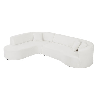 Modular Sectional Sofa with Left Chaises L-Shaped Corner Comfy Upholstered Couch Living Room Furniture Sets.WHITE