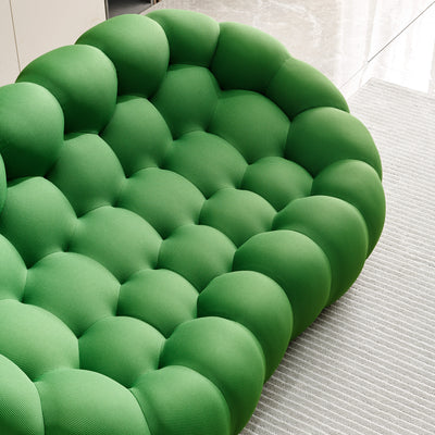 74.8" Modern Loveseat Bubble Sofa Couch, 2 Seater Upholstered Floor Sofa, Honeycomb Shaped Bubble Couch with 3D Textile Mesh Fabric for Living Room Salon, Apartment (Green)