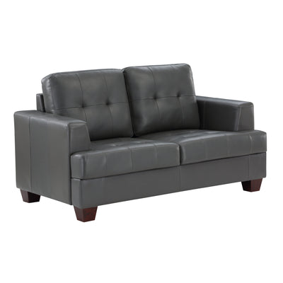 Modern Design 3pc Sofa Set Premium Faux Leather Upholstery Gray Sofa Loveseat Chair Comfort Tufted Detail Solid Wood Frame Living Room Furniture