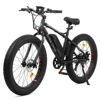 Ecotric Cheetah 26 Fat Tire Beach Snow Electric Bike-Matt Black