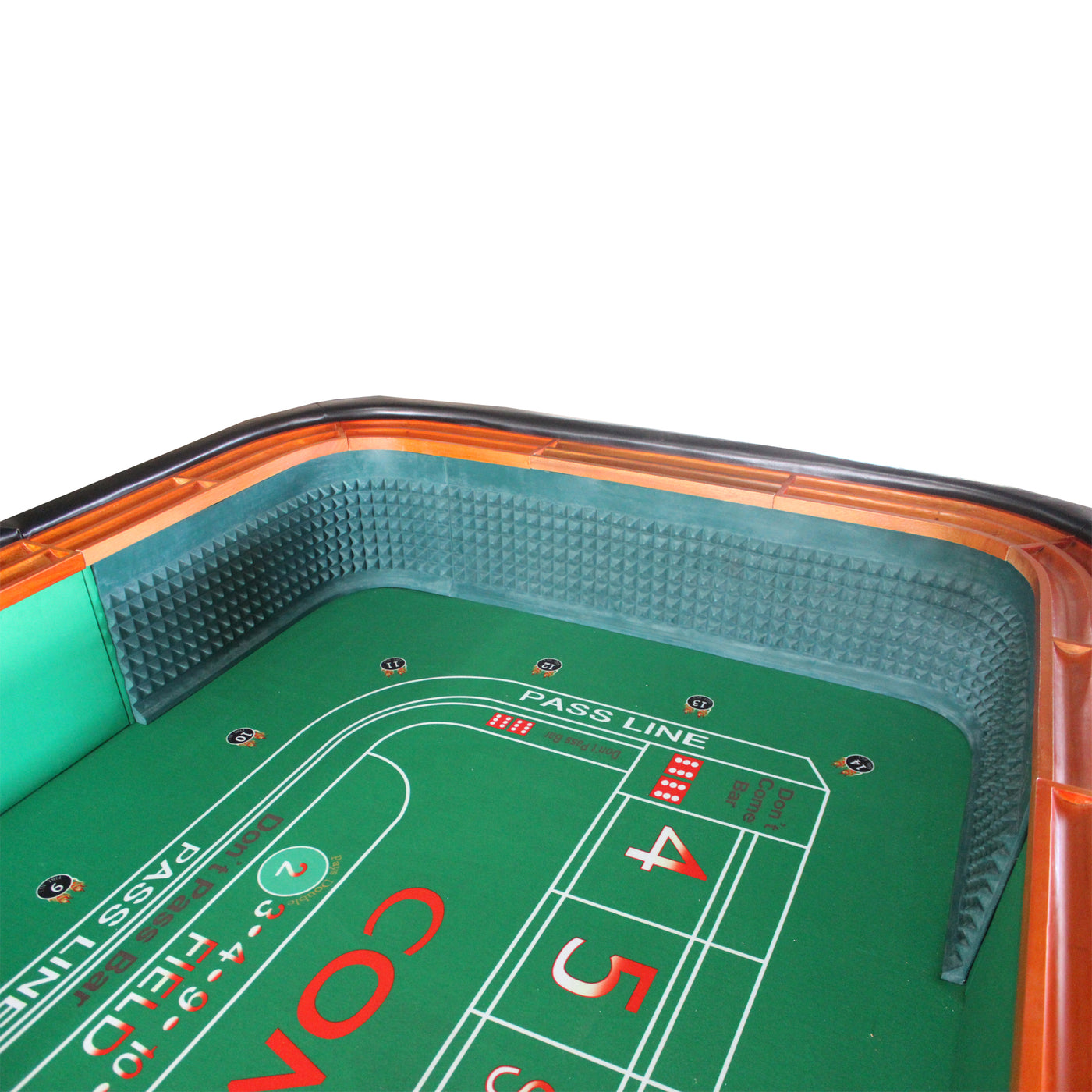 INO Design 12 Feet Deluxe Craps Dice GREEN Felt Luxury Casino Game Poker Table With Diamond Pyramid Bumper Rubber