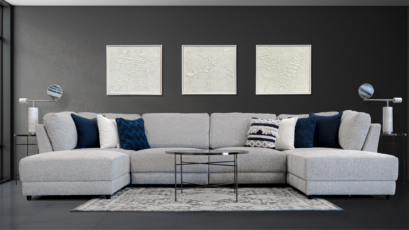 Summit Grey Modular Sectional - 6 Seat Configuration