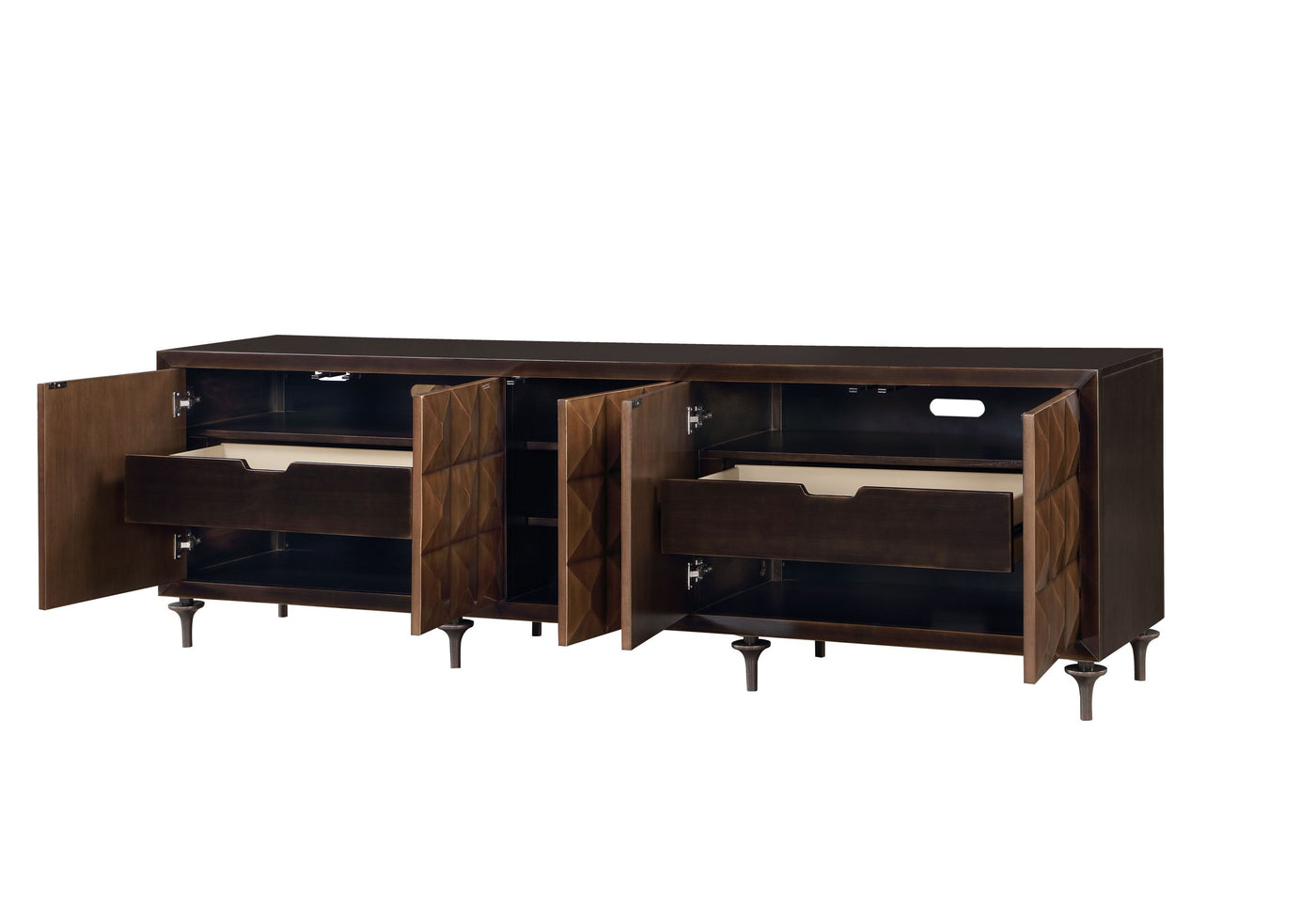 ACME Diya Console Cabinet, Forged Bronze & Espresso Finish AC02503