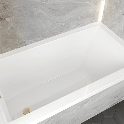 Swiss Madison Voltaire 54" x 30" Acrylic Glossy White, Alcove, Integral Left-Hand Drain, Bathtub SM-AB562