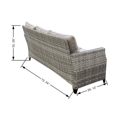 Direct Wicker Replacement Parts for Outdoor Patio Fire Pit Set in Gray