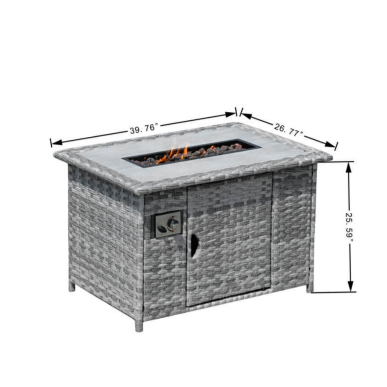 Direct Wicker Replacement Parts for Outdoor Patio Fire Pit Set in Gray