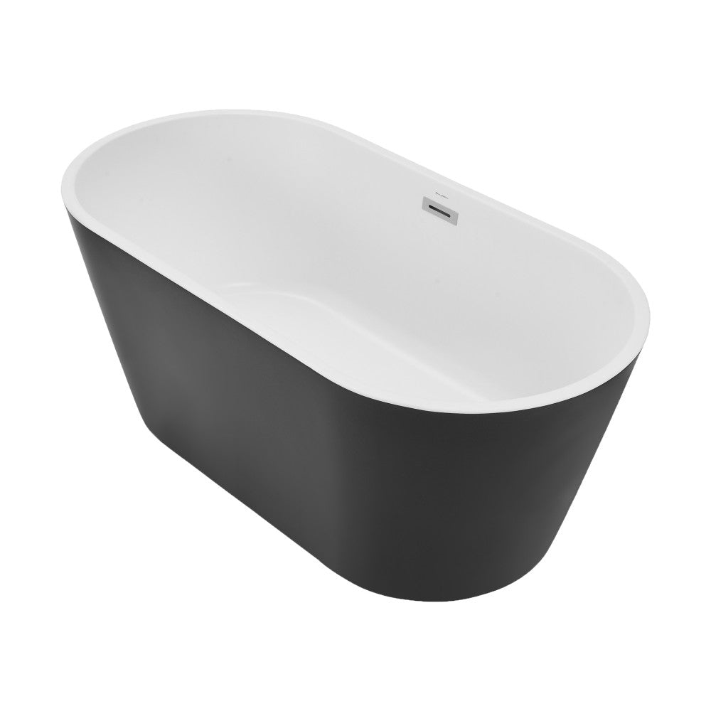 Swiss Madison Claire 60" Freestanding Bathtub Matte Black and Matte White SM-FB590MBMW