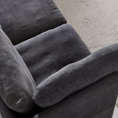 Modular Sofa with Ottoman,Filled with Down ,Soft Linen Fabric,Dark Grey