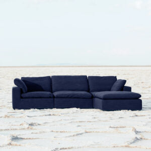 Harper Luxe Navy Sectional - 4 seat Configuration