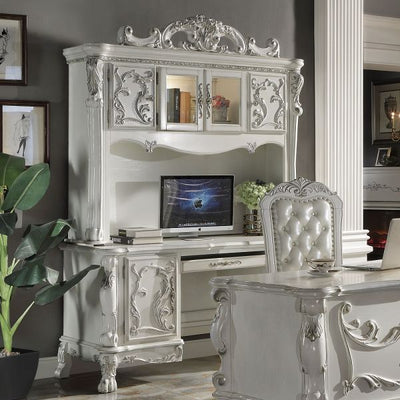 ACME Dresden  Computer Desk & Hutch in Bone White Finish OF01717