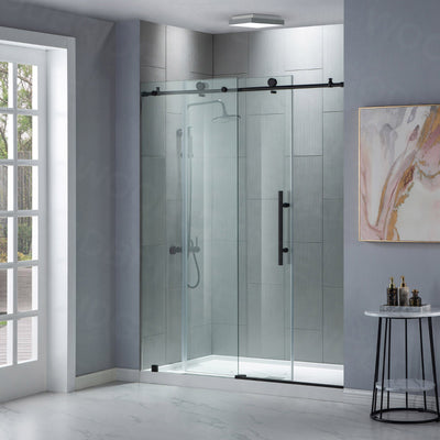 WOODBRIDGE MSDC4876-MBL Frameless Shower Doors 44-48" Width x 76"Height with 3/8"(10mm) Clear Tempered Glass in Matte Black Finish