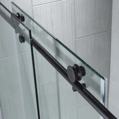 WOODBRIDGE MSDC4876-MBL Frameless Shower Doors 44-48" Width x 76"Height with 3/8"(10mm) Clear Tempered Glass in Matte Black Finish