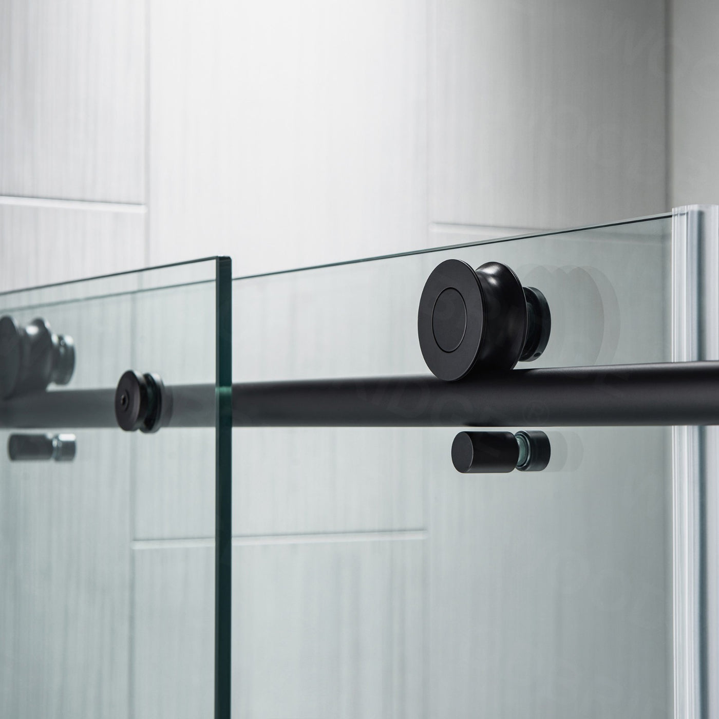 WOODBRIDGE MSDC4876-MBL Frameless Shower Doors 44-48" Width x 76"Height with 3/8"(10mm) Clear Tempered Glass in Matte Black Finish