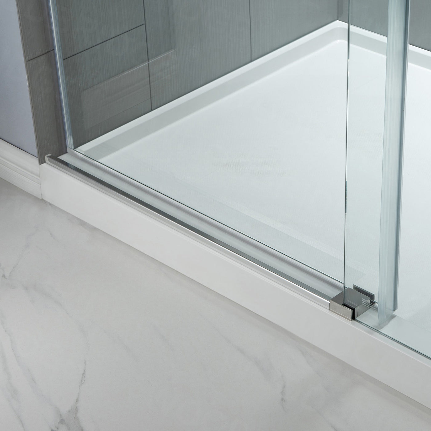 WOODBRIDGE Frameless Bathtub Shower Doors 56-60" Width x 62"Height with 3/8"(10mm) Clear Tempered Glass in Polished Chrome Finish,MBSDC6062-C