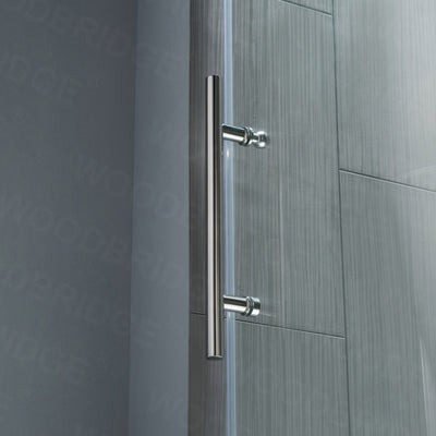 WOODBRIDGE Frameless Bathtub Shower Doors 56-60" Width x 62"Height with 3/8"(10mm) Clear Tempered Glass in Polished Chrome Finish,MBSDC6062-C