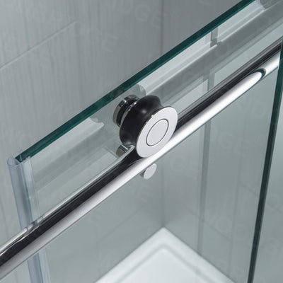 WOODBRIDGE Frameless Bathtub Shower Doors 56-60" Width x 62"Height with 3/8"(10mm) Clear Tempered Glass in Polished Chrome Finish,MBSDC6062-C