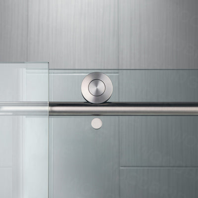 WOODBRIDGE Frameless Shower Doors 68-72" Width x 76"Height with 3/8"(10mm) Clear Tempered Glass in Brushed Nickel Finish,MBSDC7276-B