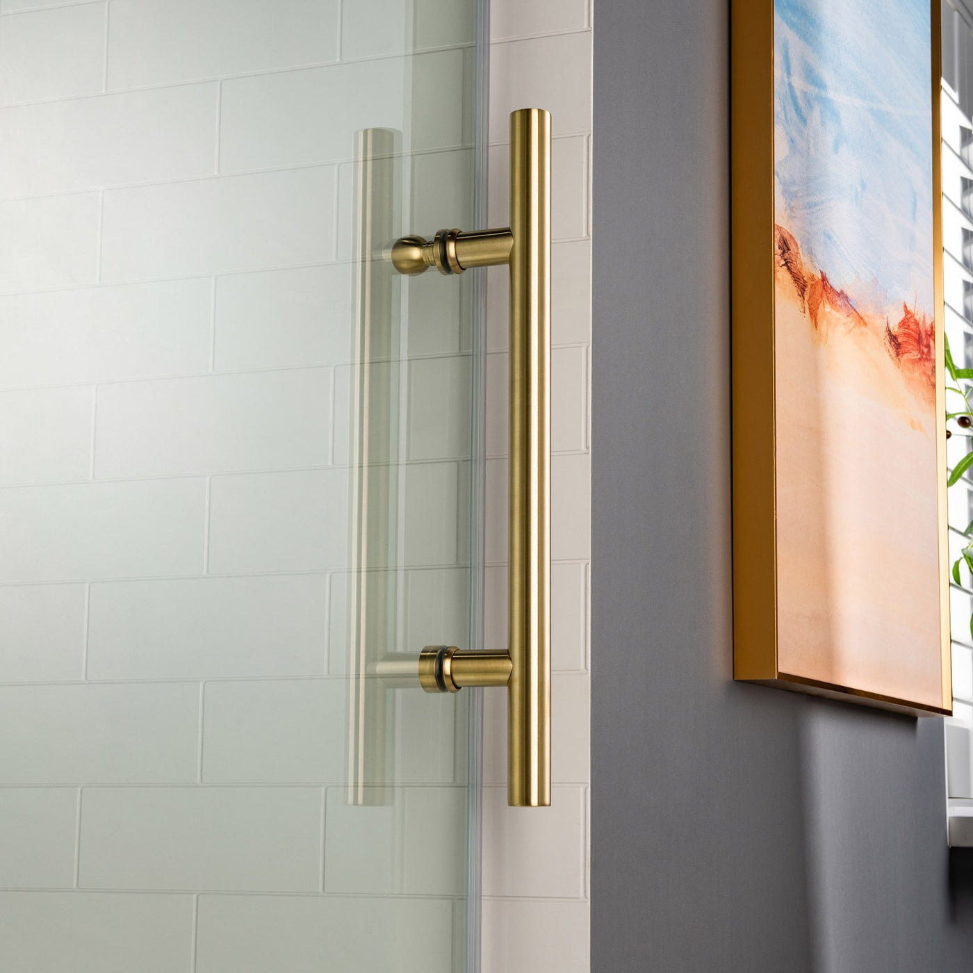 WOODBRIDGE MBSDC4876-BG Frameless Shower Doors 44-48" Width x 76"Height with 3/8"(10mm) Clear Tempered Glass in Brushed Gold Finish