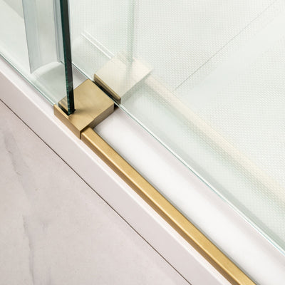 WOODBRIDGE MBSDC4876-BG Frameless Shower Doors 44-48" Width x 76"Height with 3/8"(10mm) Clear Tempered Glass in Brushed Gold Finish