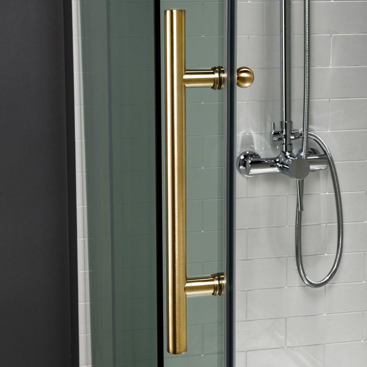 WOODBRIDGE MBSDC4876-BG Frameless Shower Doors 44-48" Width x 76"Height with 3/8"(10mm) Clear Tempered Glass in Brushed Gold Finish