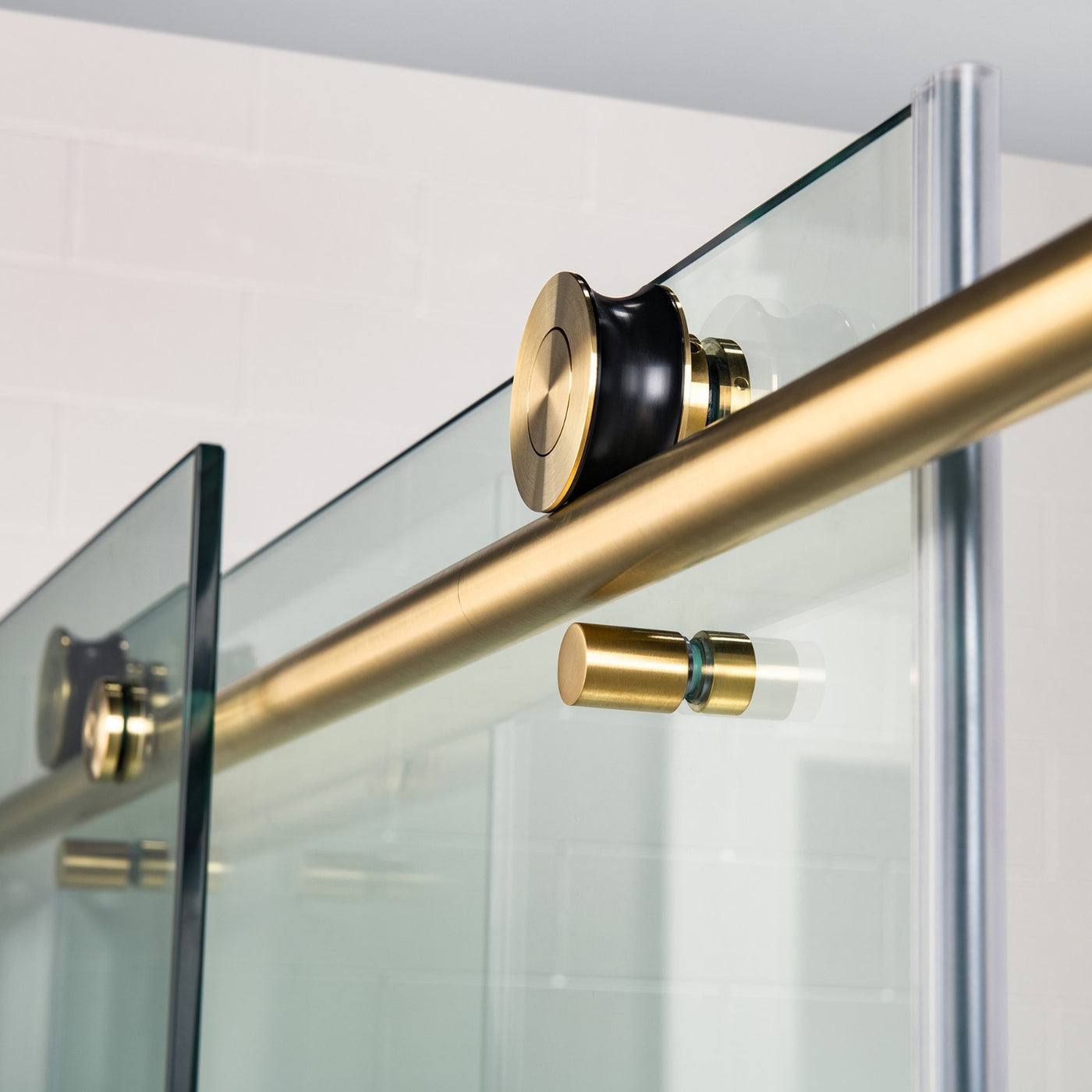 WOODBRIDGE MBSDC4876-BG Frameless Shower Doors 44-48" Width x 76"Height with 3/8"(10mm) Clear Tempered Glass in Brushed Gold Finish