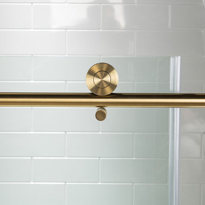 WOODBRIDGE MBSDC4876-BG Frameless Shower Doors 44-48" Width x 76"Height with 3/8"(10mm) Clear Tempered Glass in Brushed Gold Finish