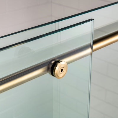 WOODBRIDGE MBSDC4876-BG Frameless Shower Doors 44-48" Width x 76"Height with 3/8"(10mm) Clear Tempered Glass in Brushed Gold Finish