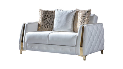 Lust 3Pc Modern Living Room Set  in Off White