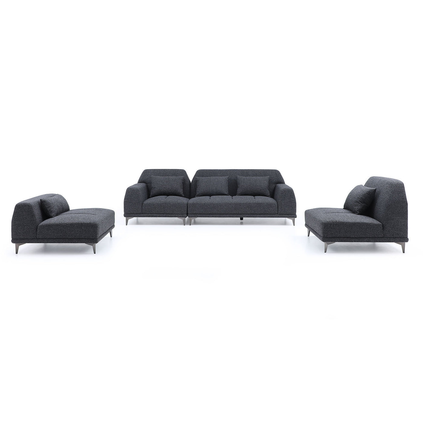 [Not available on wayfair] Modern Convertible Sectional Sofa in DARK Grey Fabric