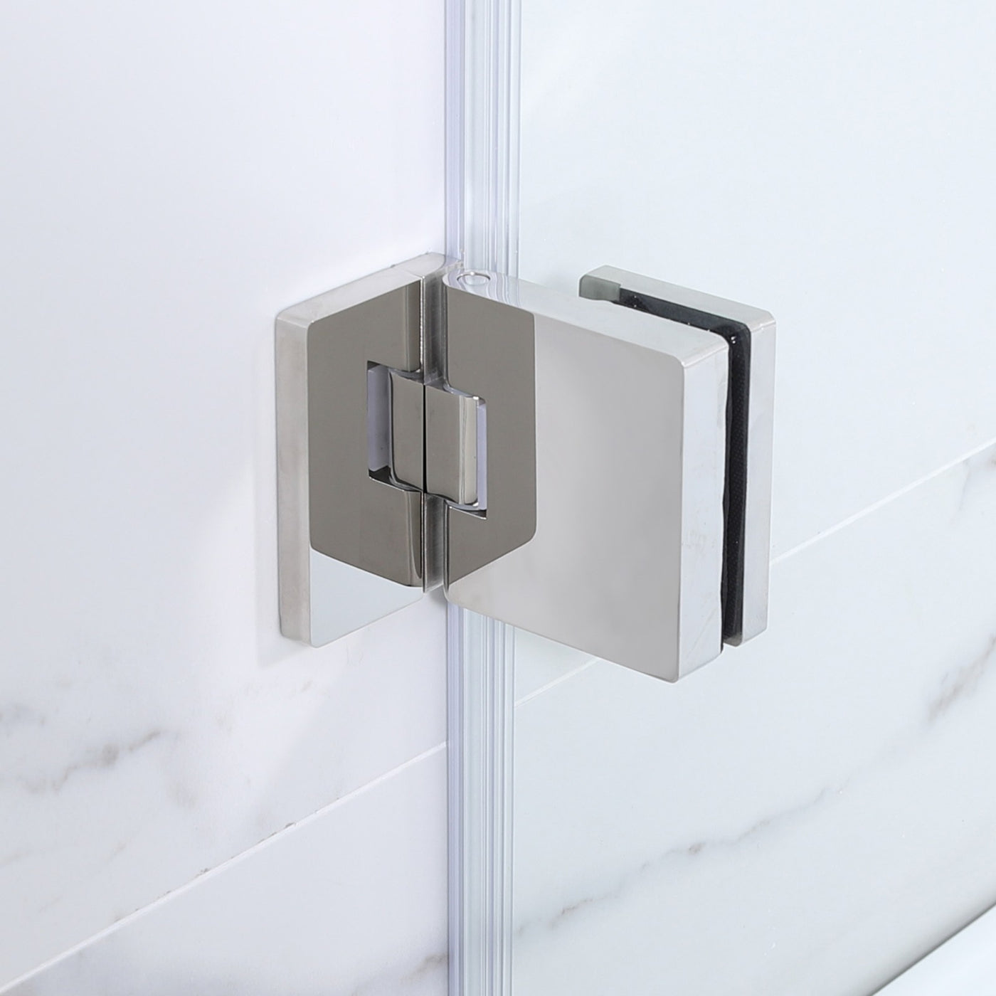 WOODBRIDGE MTDB3458-B, Frameless Hinged Bathtub Shower, 5/16" Tempered Panel, 34" W x 58" H Tub Glass Door in Brushed Nickel Finish, Include Towel Bar