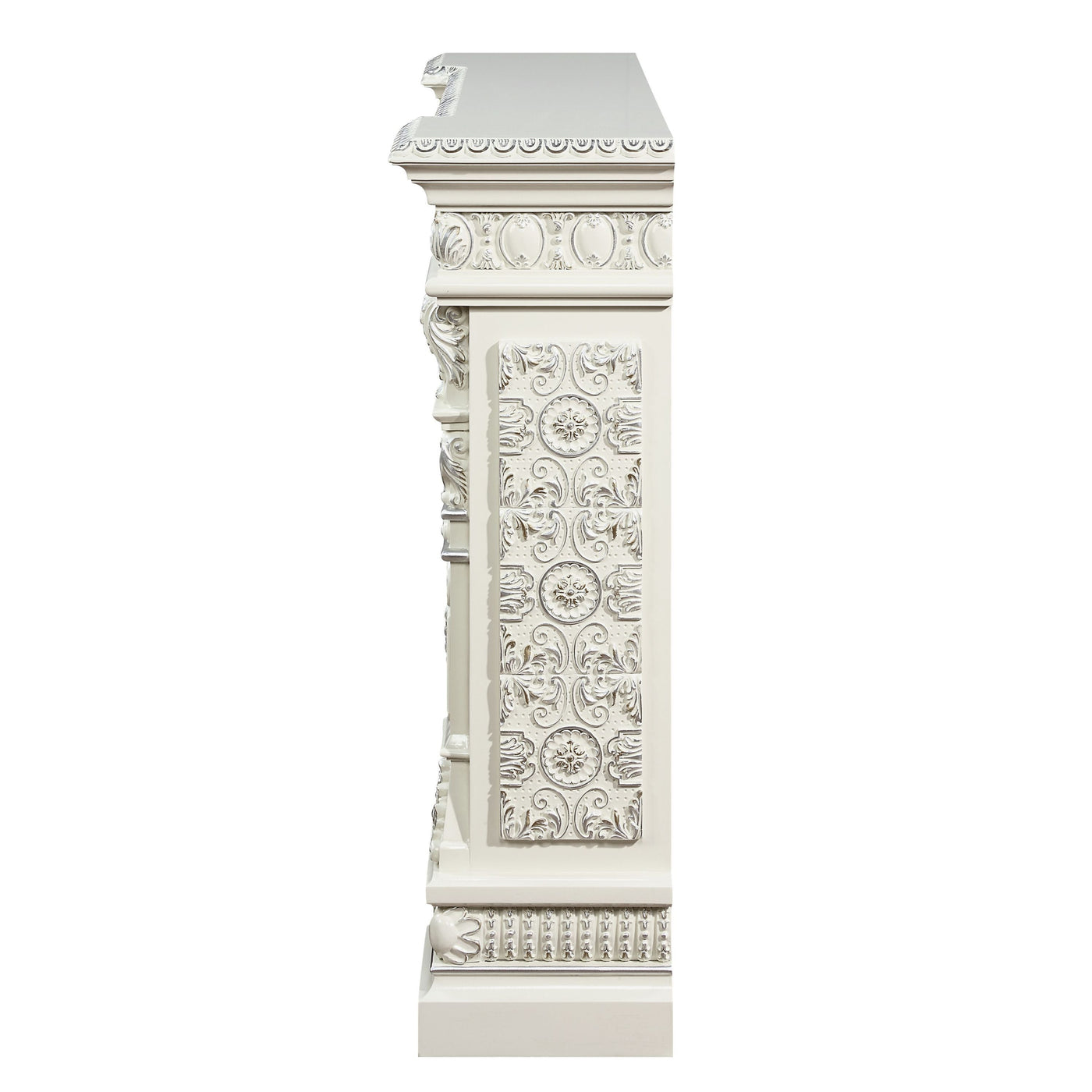 ACME Vanaheim FIREPLACE Antique White Finish AC01617