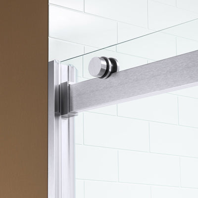 WOODBRIDGE Frameless Bathtub Shower Doors 56-60" Width x 62"Height with 5/16"(8mm) Clear Tempered Glass, 2 Ways Opening & Double Sliding in Polished Chrome