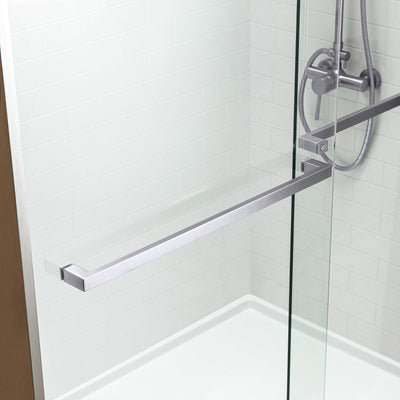 WOODBRIDGE Frameless Bathtub Shower Doors 56-60" Width x 62"Height with 5/16"(8mm) Clear Tempered Glass, 2 Ways Opening & Double Sliding in Polished Chrome