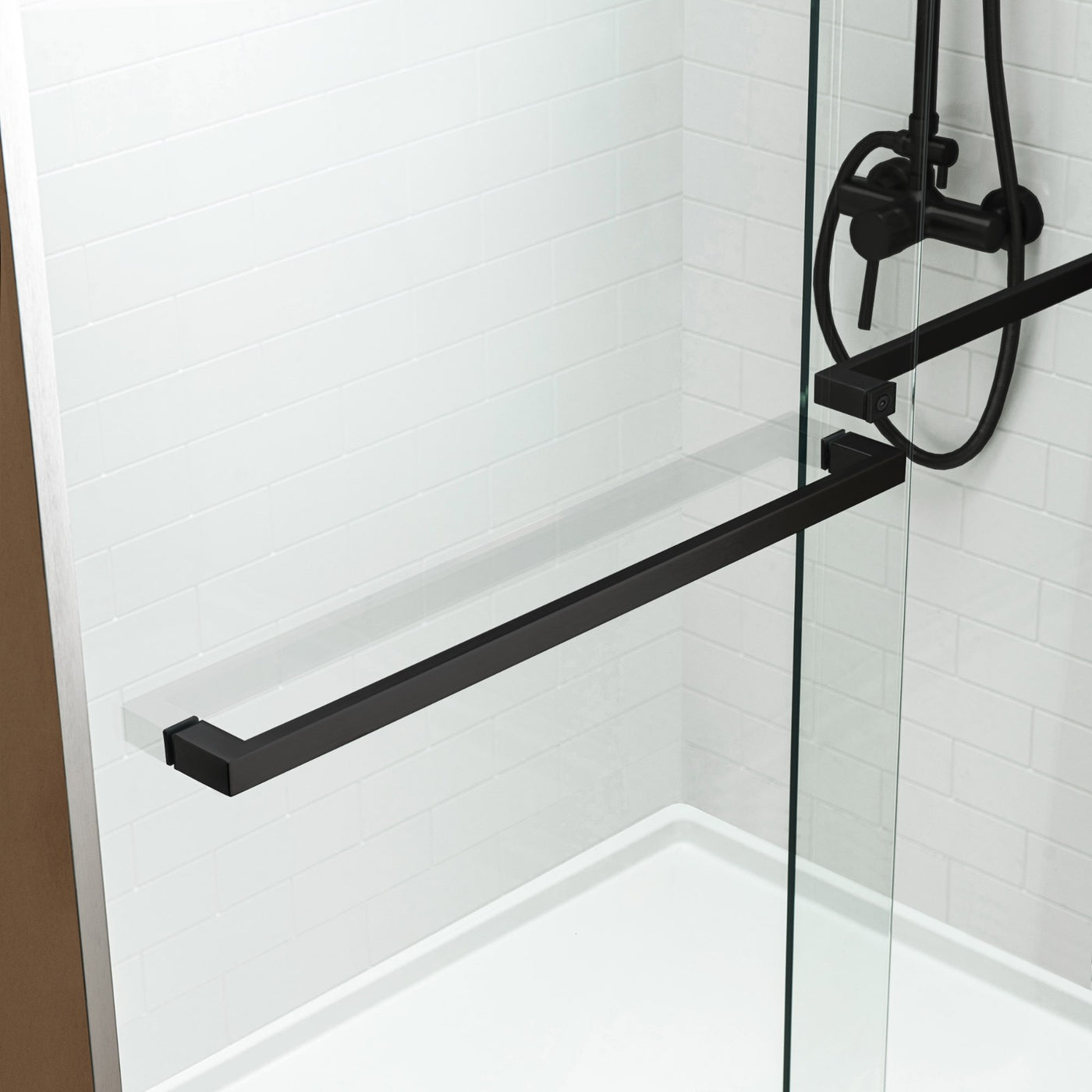 WOODBRIDGE Frameless Bathtub Shower Doors 56-60" Width x 62"Height with 5/16"(8mm) Clear Tempered Glass, 2 Ways Opening & Double Sliding in Matte Black Finish,ASD6062-MBL