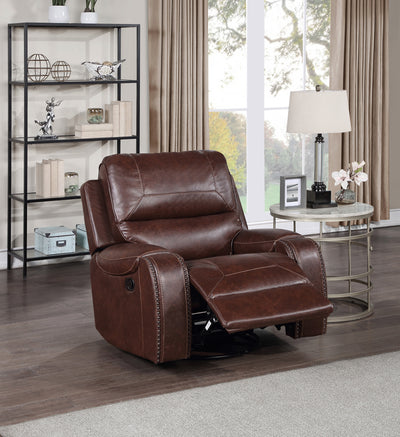 Keily - 3 Piece Manual Reclining Living Room Set In Faux Leather - Dark Brown