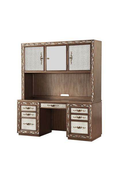 ACME Orianne Computer Desk & Hutch in Antique Gold 93790