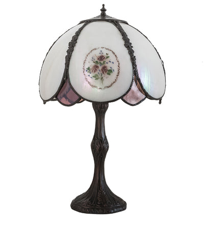 Meyda Lighting 22"H Roses Hand Painted Table Lamp- 68597