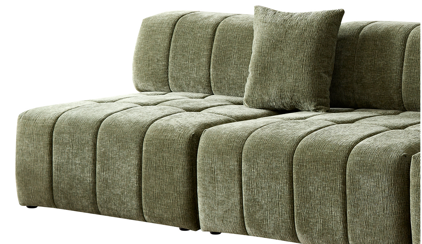 WKS3  Piano key combination sofa, 2 single seats plus 1 luxury cloth sofa, Green