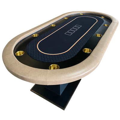 INO Design 96" Premium Black Speed Cloth Casino Texas Holdem Poker Table with Dimmable LED