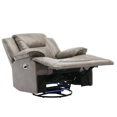 Home Theater Recliner Set Manual Recliner Chair with a LED Light Strip Two Built-in Cup Holders for Living Room,Bedroom, Grey