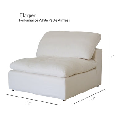 Harper Petite White Sectional - 5 Seat L Shaped Configuration