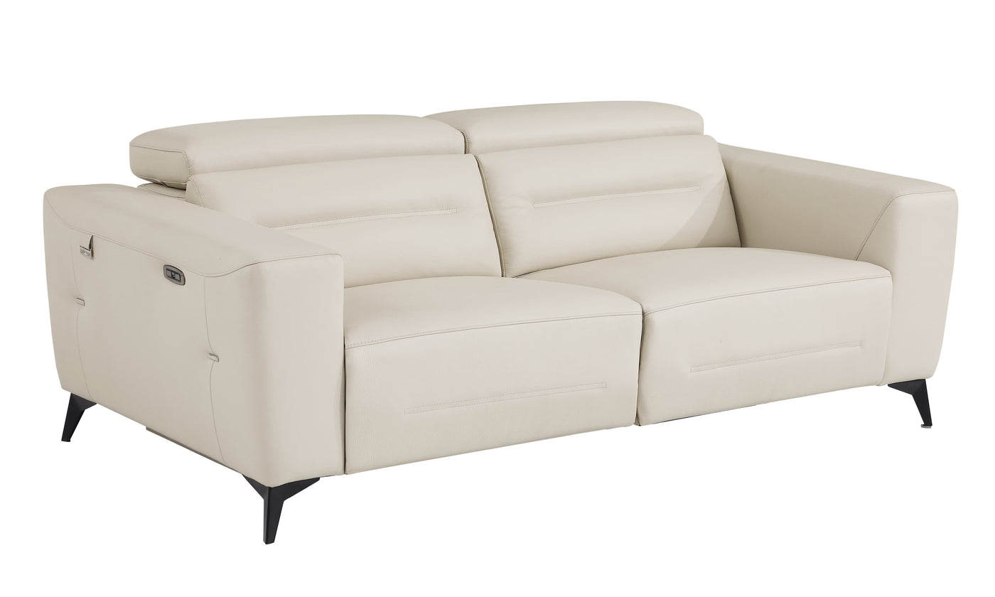 Global United Top Grain Italian Leather Sofa with Power Recliner