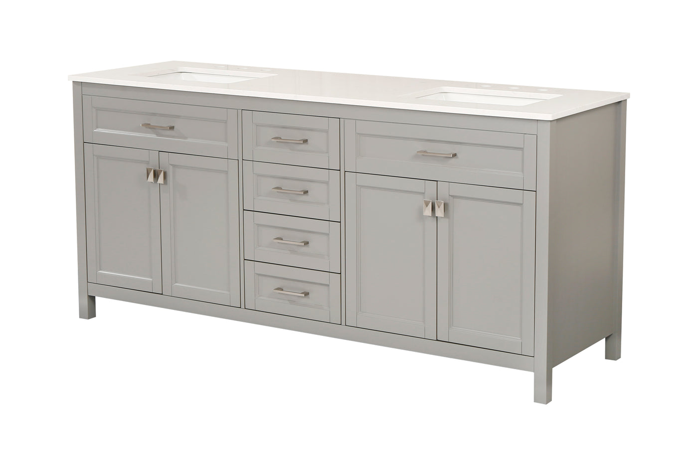 Vanity Sink Combo featuring a Marble Countertop, Bathroom Sink Cabinet, and Home Decor Bathroom Vanities - Fully Assembled Grey 72-inch Vanity with Sink 23V03-72GR