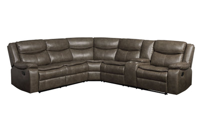 ACME Tavin Sectional Sofa (Motion), Taupe Leather-Aire Match 52540