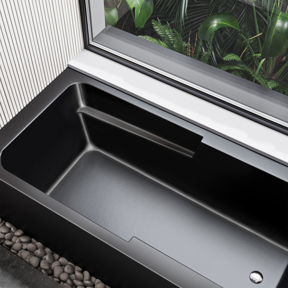 Swiss Madison Voltaire 60" x 30" Right-Hand Drain Alcove Bathtub with Apron in Matte Black SM-AB540MB