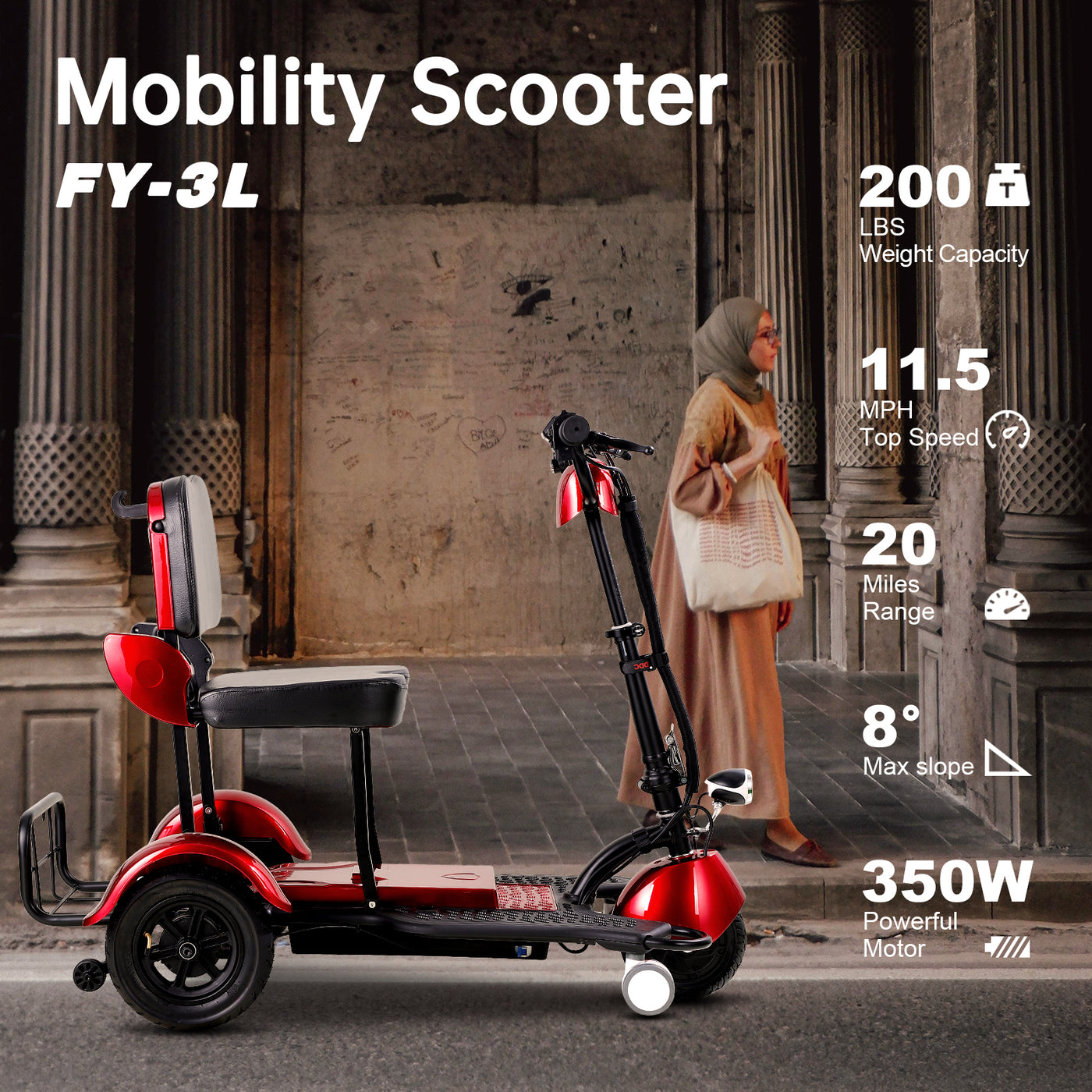 Foldable electric mobility scooter